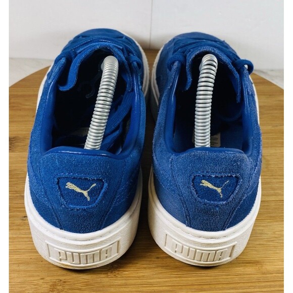 Puma Suede Platform  Blue White Trainers Women’s Size 8 - Picture 4 of 6